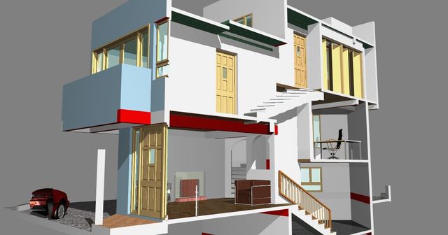 corte transversal fachada norte